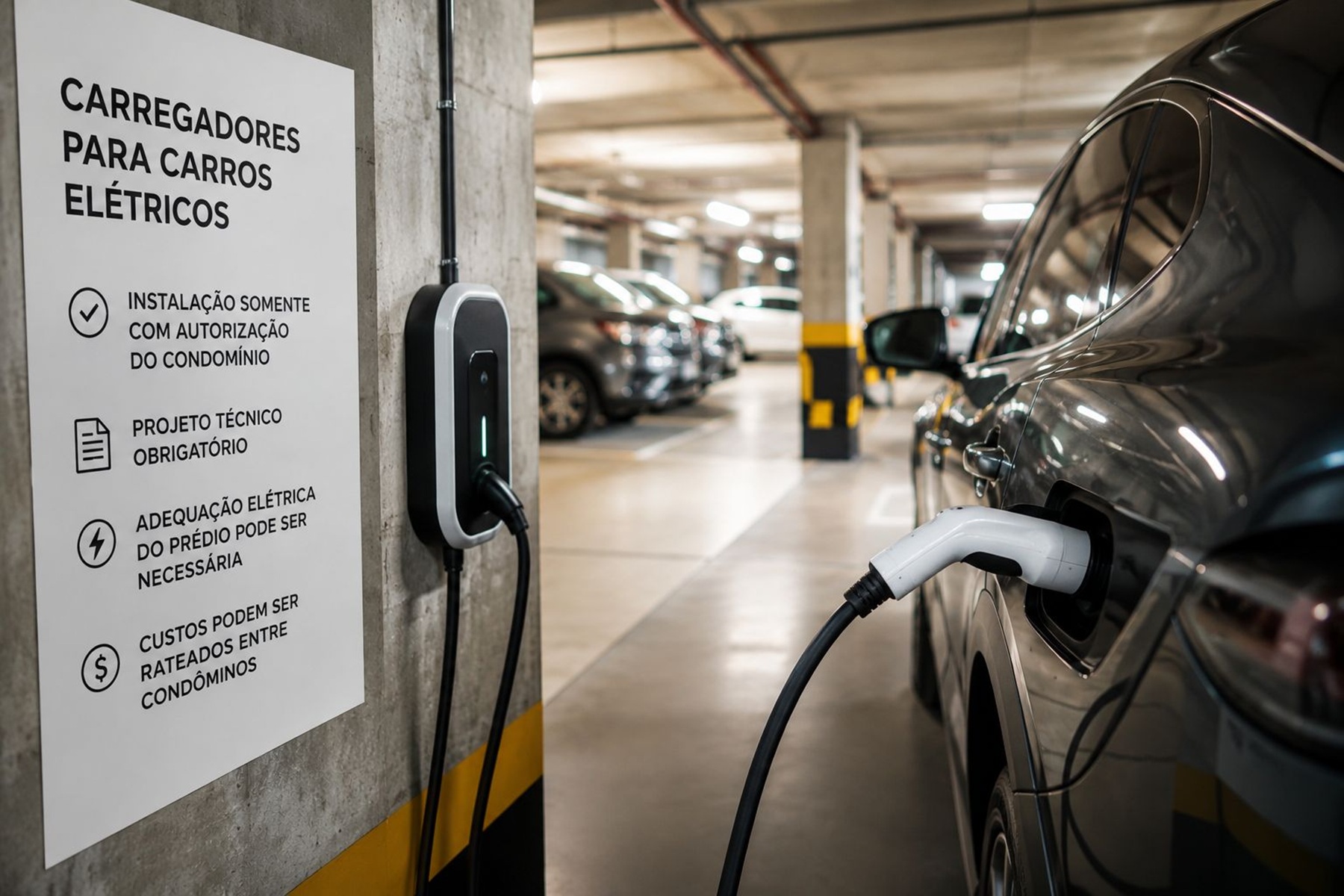 Carregadores para carros elétricos em condomínios