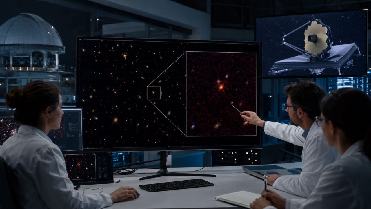Dados infravermelhos revelam uma galáxia do início do cosmos