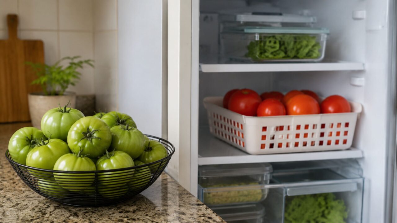 Tomates verdes ficam melhor fora da geladeira, enquanto os maduros podem ir ao frio para durar mais