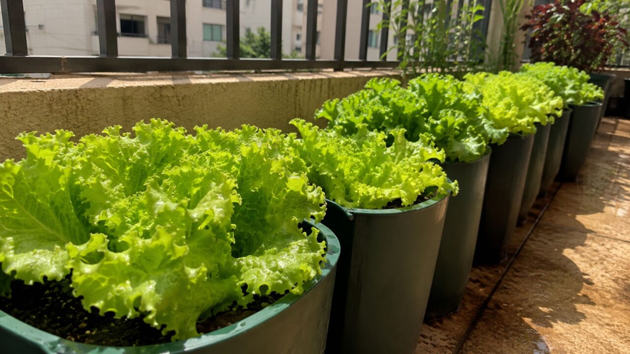 Essa horta de alface em casa pode render colheitas durante o ano todo