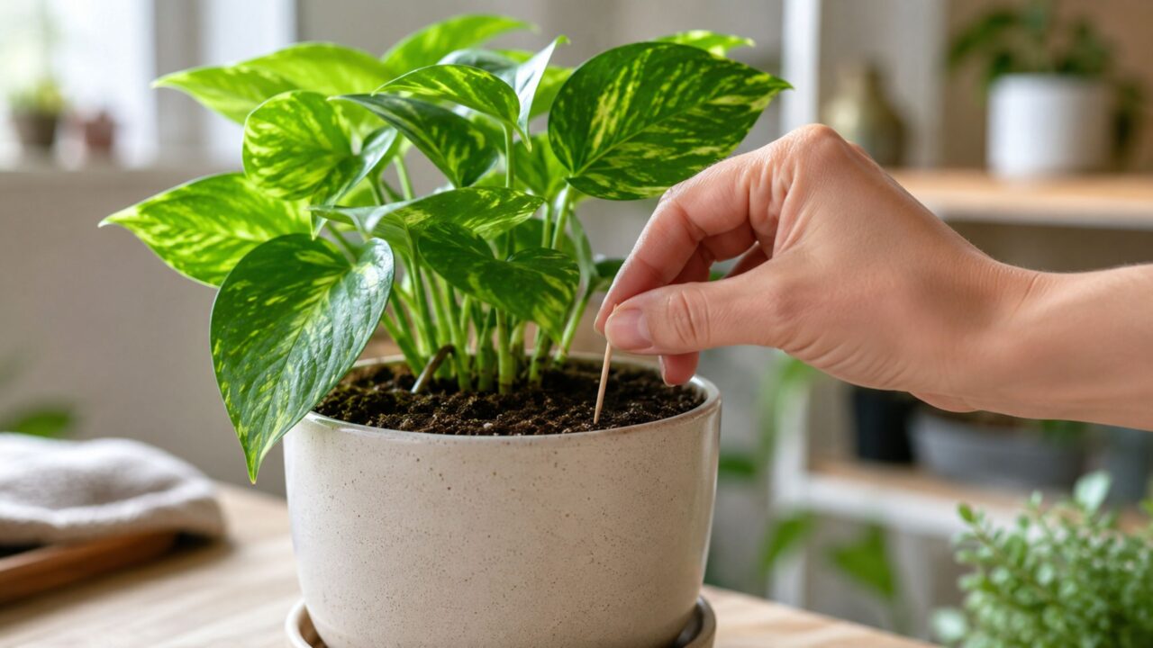 O teste milenar do palito de dente para saber se a sua planta realmente precisa de água