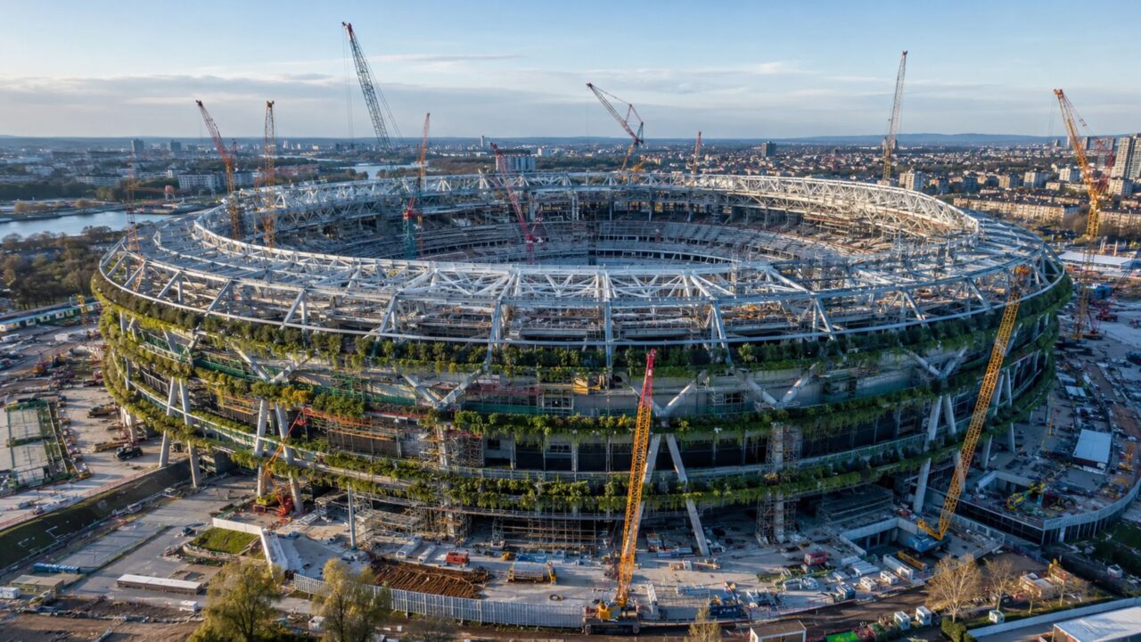 Um estádio de 139 mil toneladas quer virar o primeiro estádio-jardim do mundo com estrutura chinesa