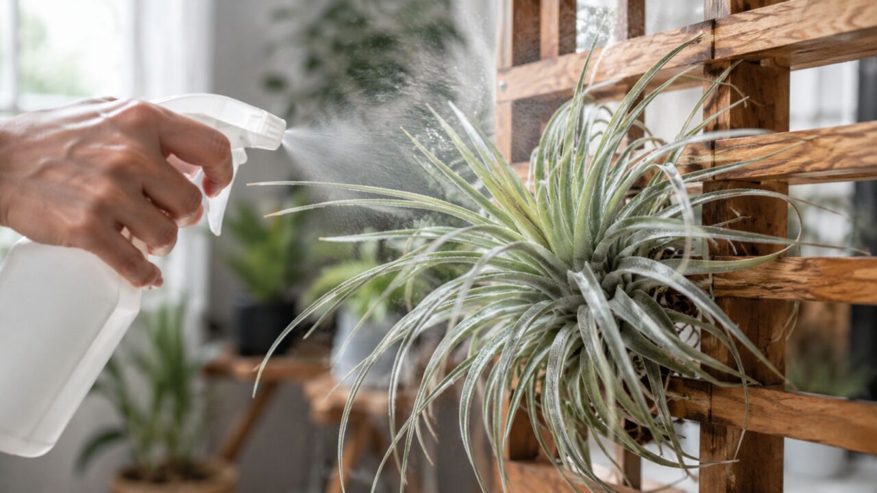 A tillandsia absorve água pelas folhas e precisa secar bem depois da hidratação para continuar saudável