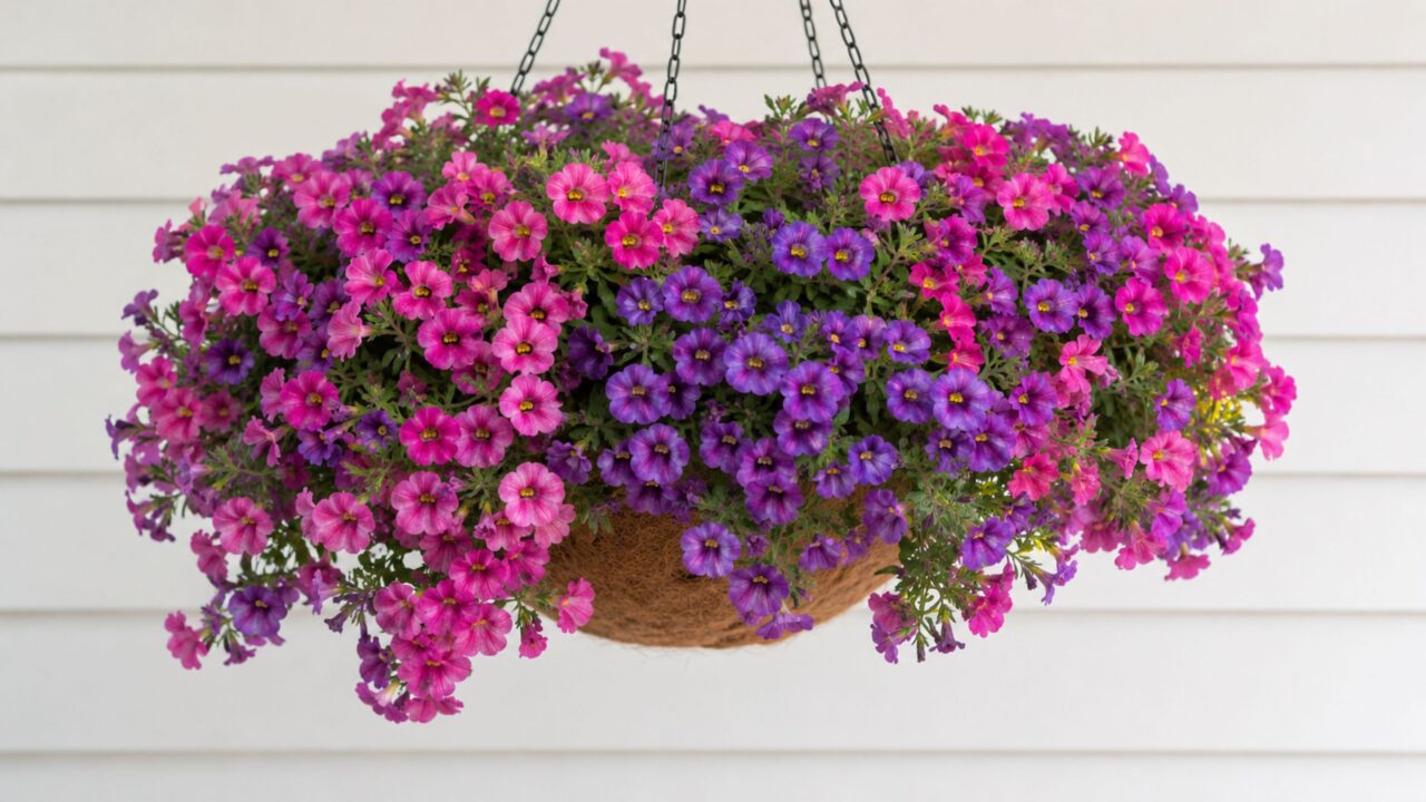 Calibrachoa cria volume e efeito pendente mesmo em vasos pequenos