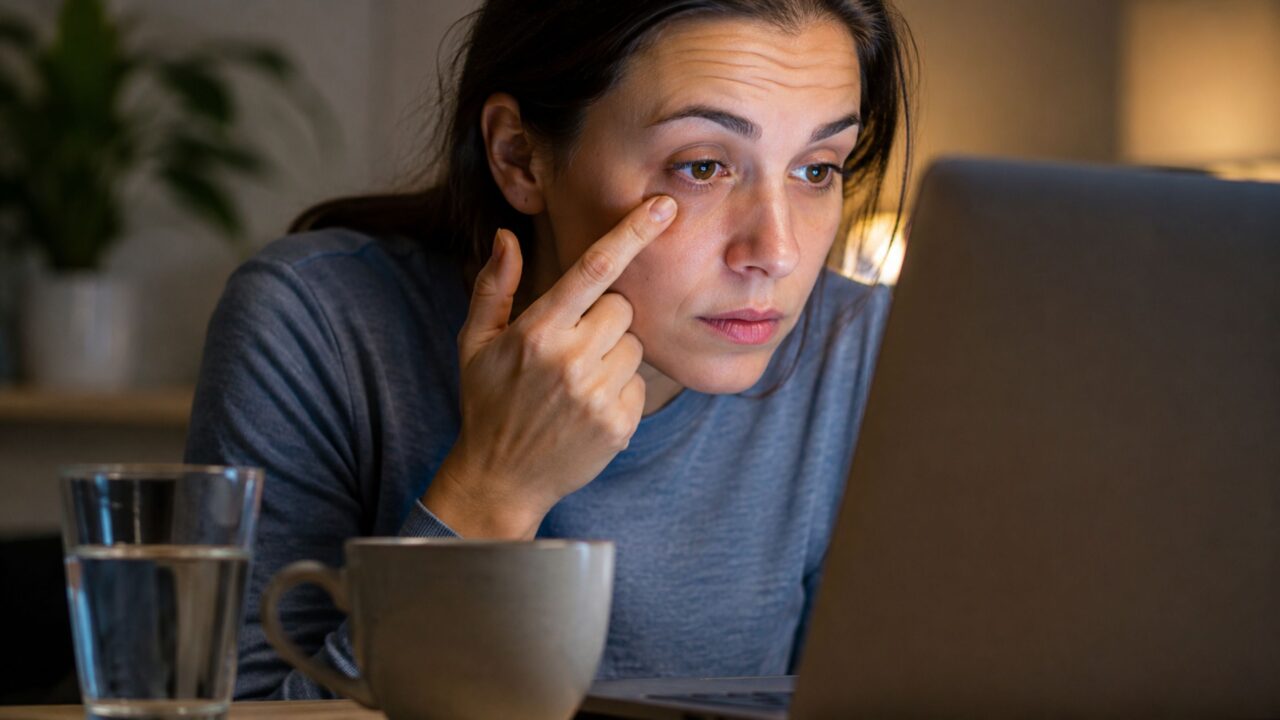 Observar sono, café, telas e sinais associados ajuda a entender o tremor involuntário no olho