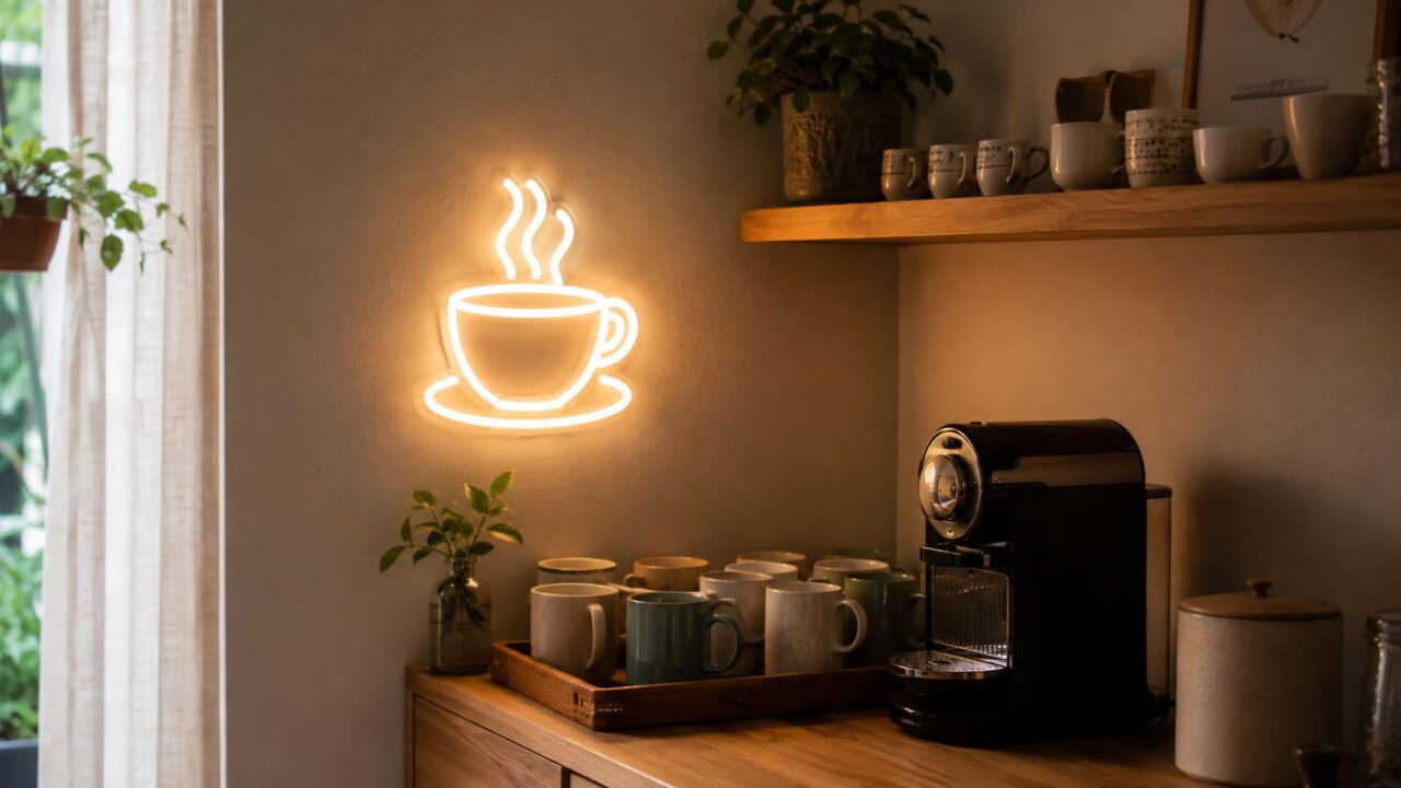 Como usar luminária neon retrô sem deixar a casa exagerada