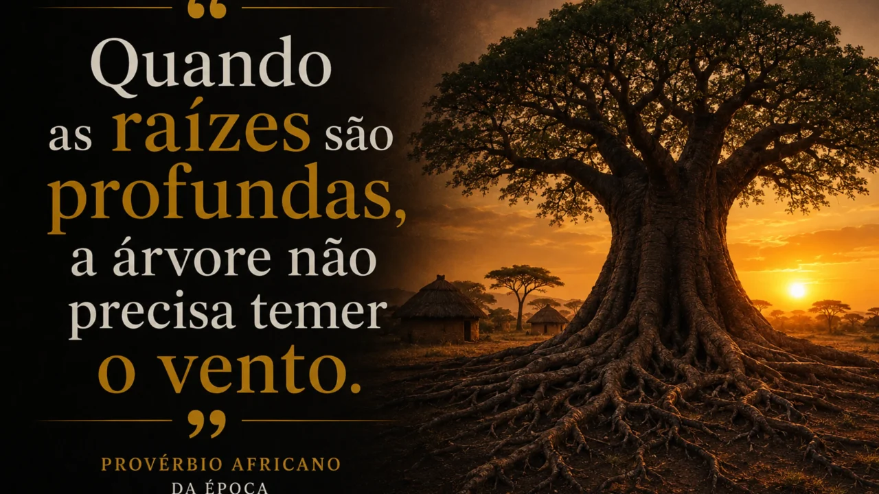 Provérbio africano da época: “Quando as raízes são profundas, a árvore não precisa temer o vento.”