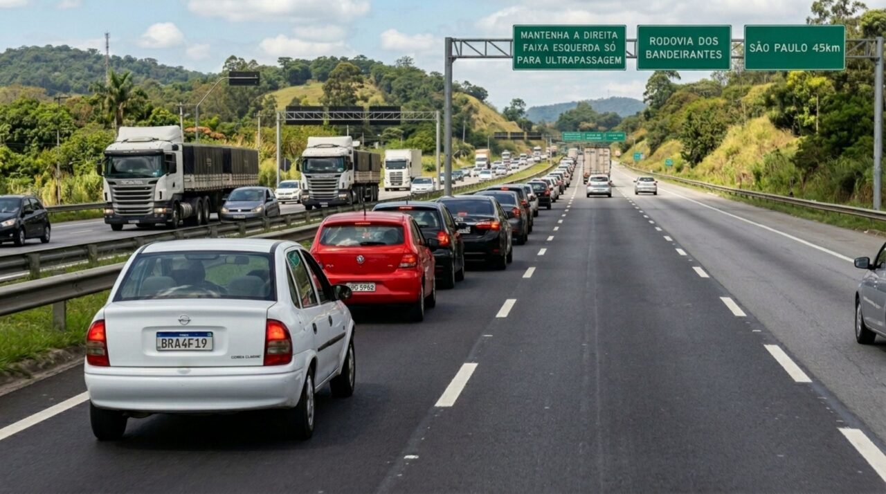 Motoristas que andam lento na faixa da esquerda: o artigo 185 do CTB explica quando a multa pode chegar