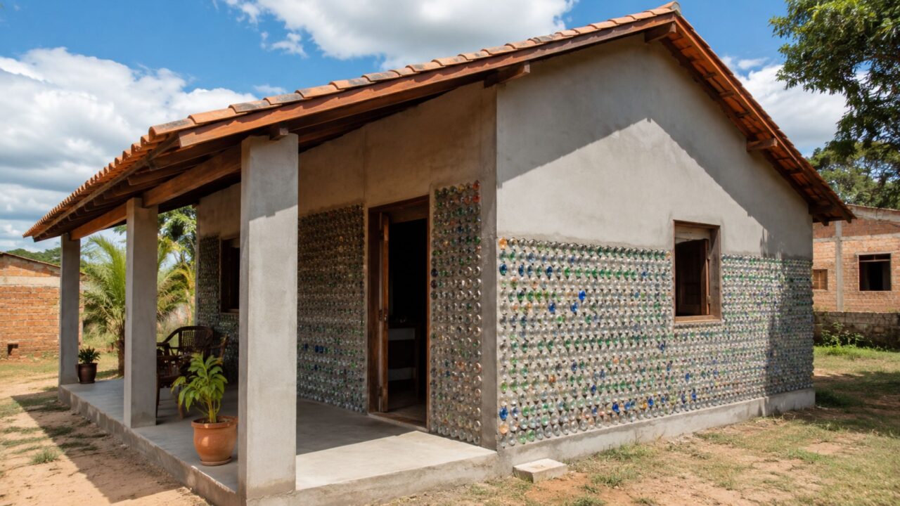 Pedreiro de Minas juntou 11 mil garrafas PET e construiu a própria casa gastando só R$ 12 mil