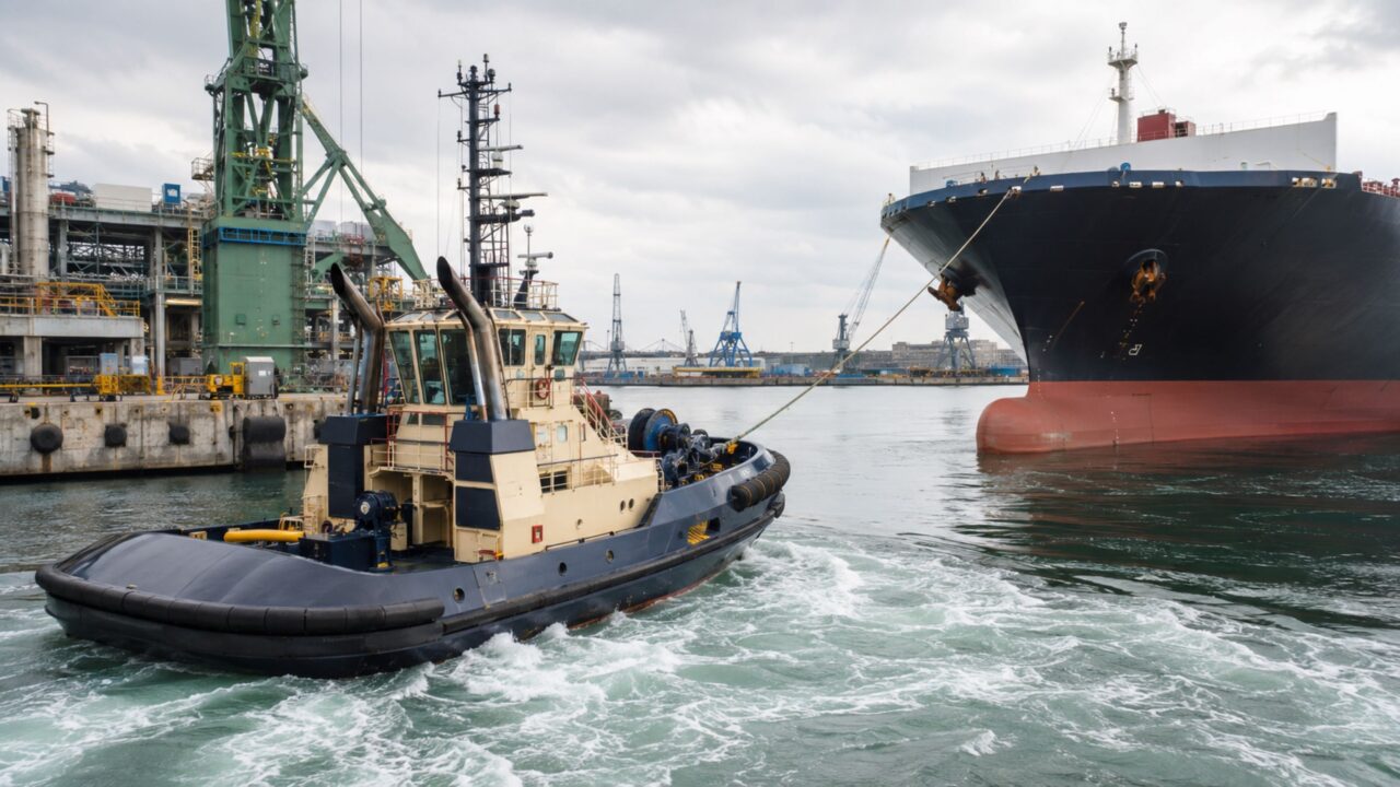 Potência, tração e precisão ajudam rebocadores a mover navios enormes