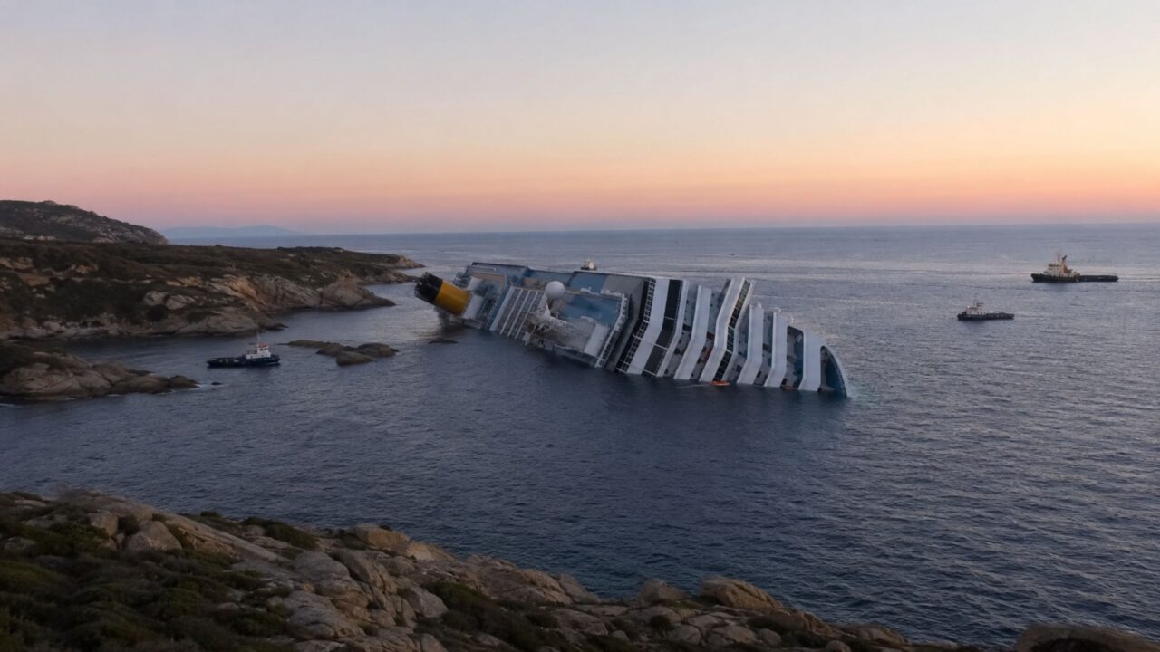 Navio encalhado mostrou a gravidade da manobra perto da costa