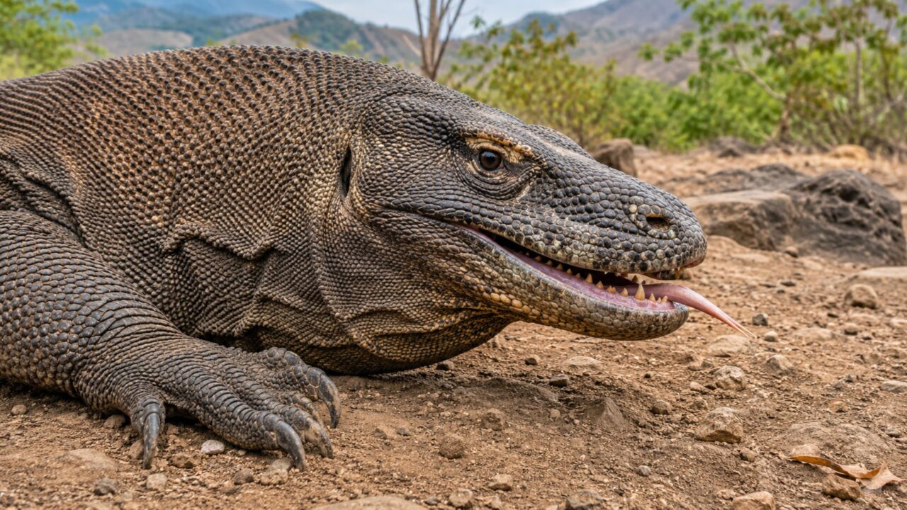 Dentes serrilhados e veneno tornam a mordida do komodo tão eficiente