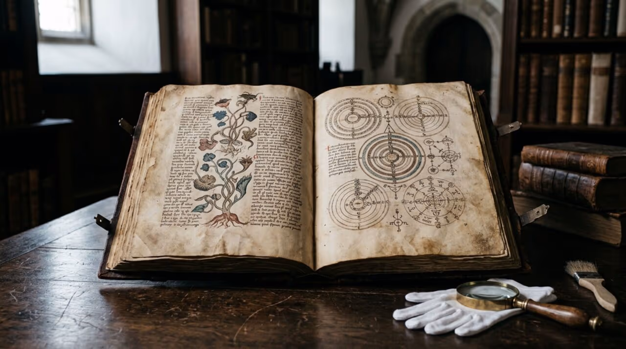 O manuscrito de mais de 600 anos que ninguém conseguiu traduzir e ainda esconde desenhos estranhos, plantas impossíveis e uma escrita que desafia especialistas