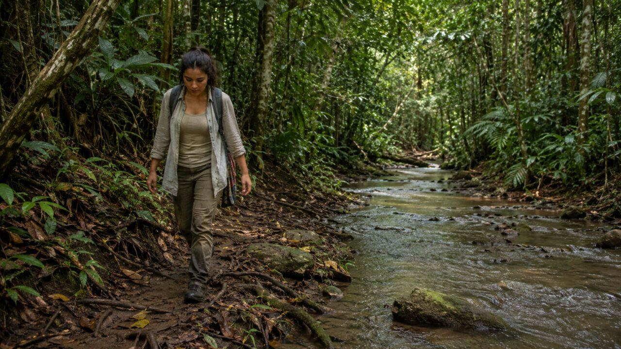 Seguir cursos d’água foi decisivo na travessia pela floresta