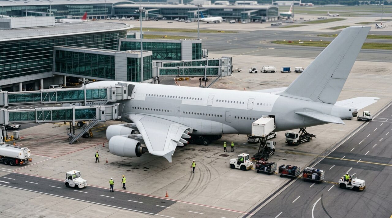 A estrutura em solo necessária para receber o maior avião de passageiros