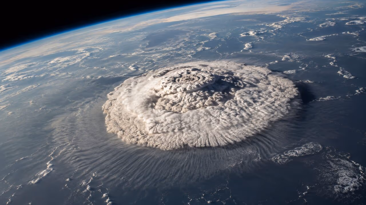 A maior erupção vulcânica do século XXI lançou cinzas a mais de 50 km de altitude e foi vista do espaço