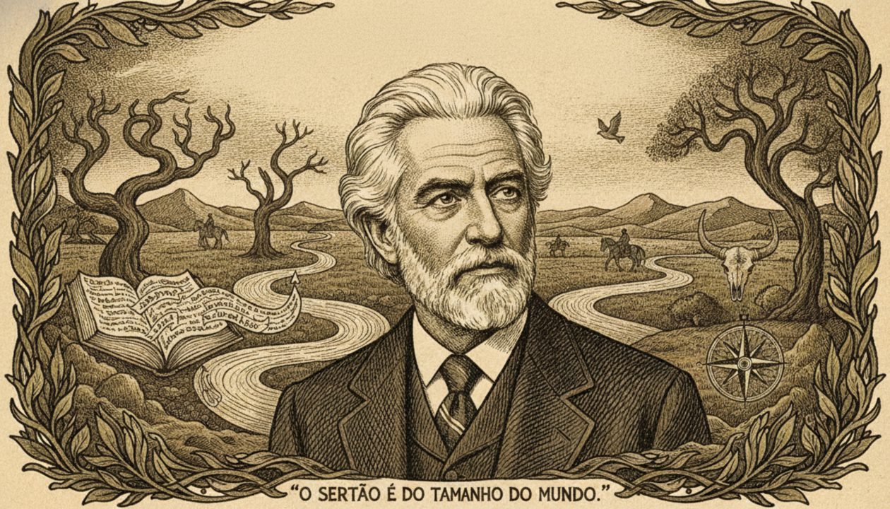 Frase do dia de Guimarães Rosa: “o que a vida quer da gente é coragem”. Lições sobre medo, travessia e o trecho completo que quase ninguém cita