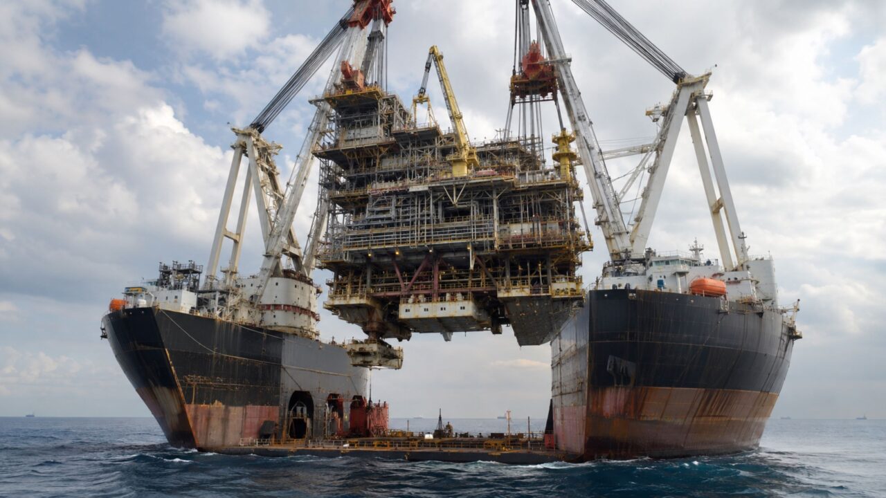O navio da Allseas que ergue até 60 mil toneladas no oceano e faz em segundos uma manobra digna de estaleiro