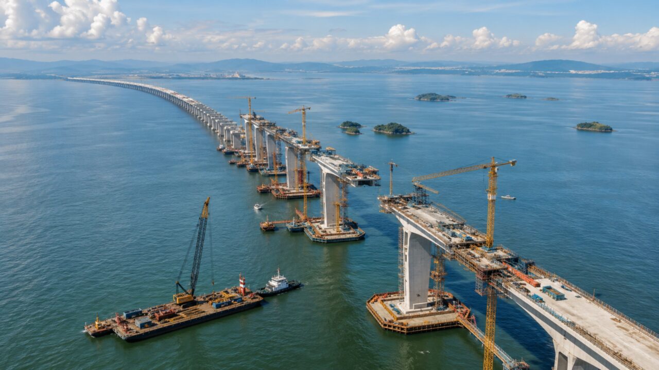A construção da ponte sobre o mar mais longa da América do Sul começou quando ela será inaugurada e para que será usada