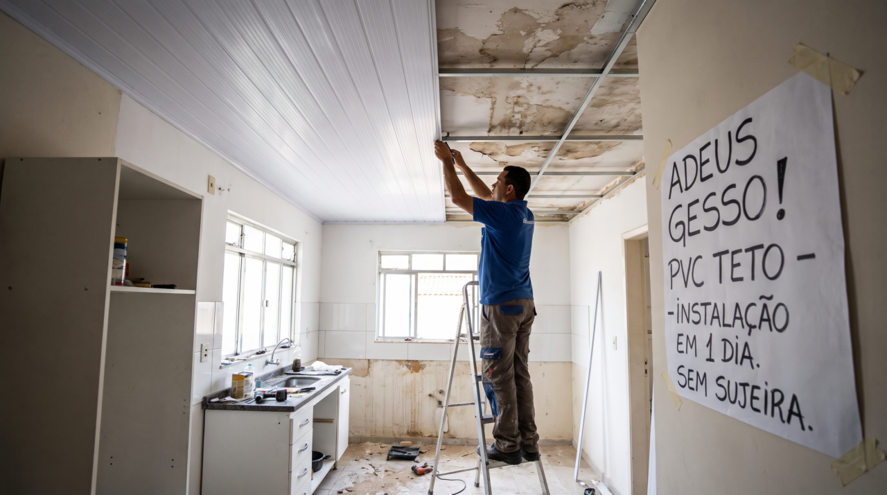Adeus, forro de gesso novo material não trinca, não pega mofo e instala em um dia vira tendência nas casas brasileiras em 2026, segundo engenheiros