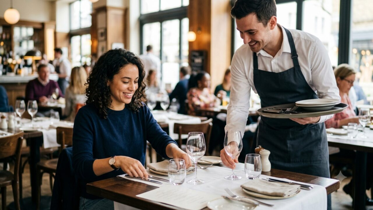 Psicólogos concordam: aqueles que ajudam o garçom a arrumar a mesa têm consciência social e não são apenas amigáveis