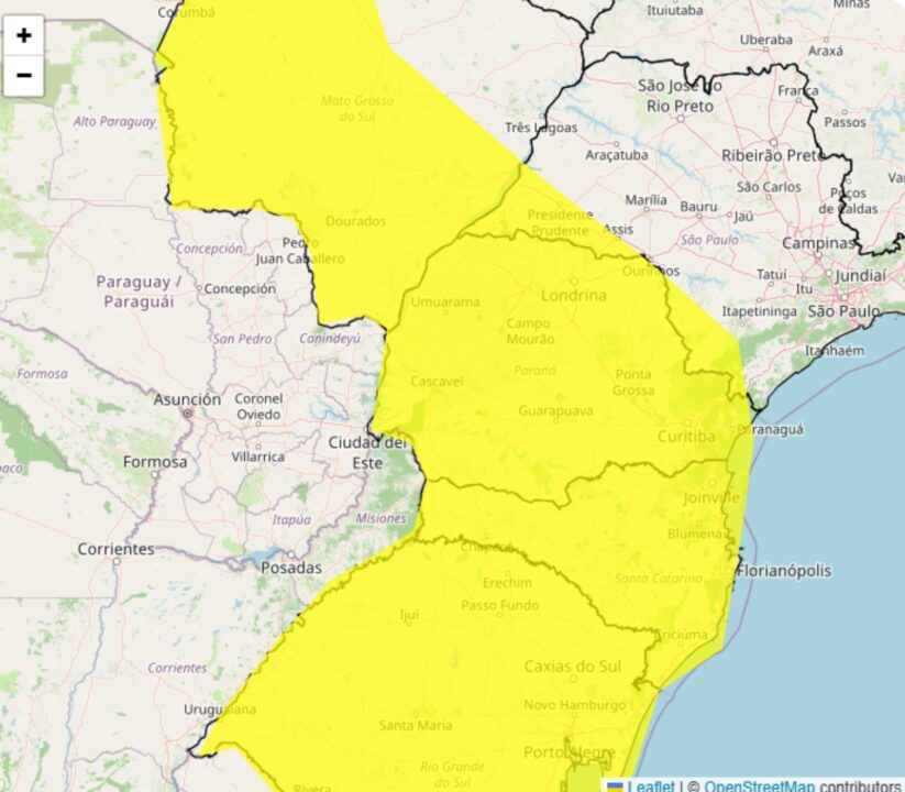 Alerta Inmet alerta para tempestade, vento forte e granizo nesta 4&deg;feira, 29; veja as regi&otilde;es