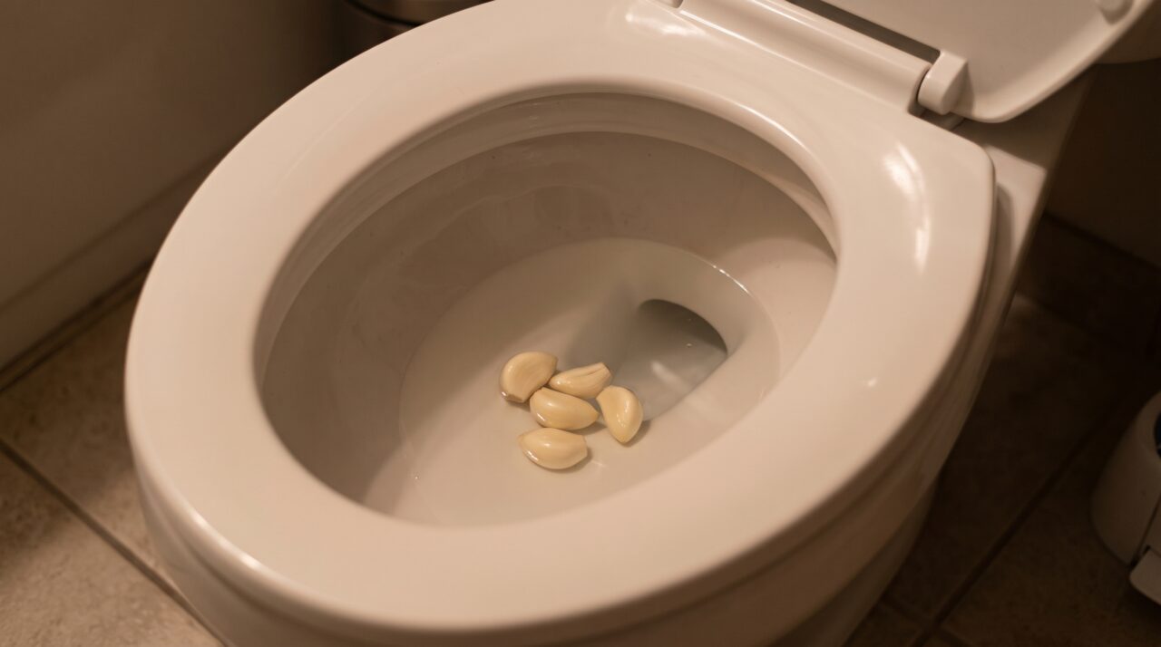 Benefícios do alho na limpeza e eliminação de bactérias do vaso sanitário.