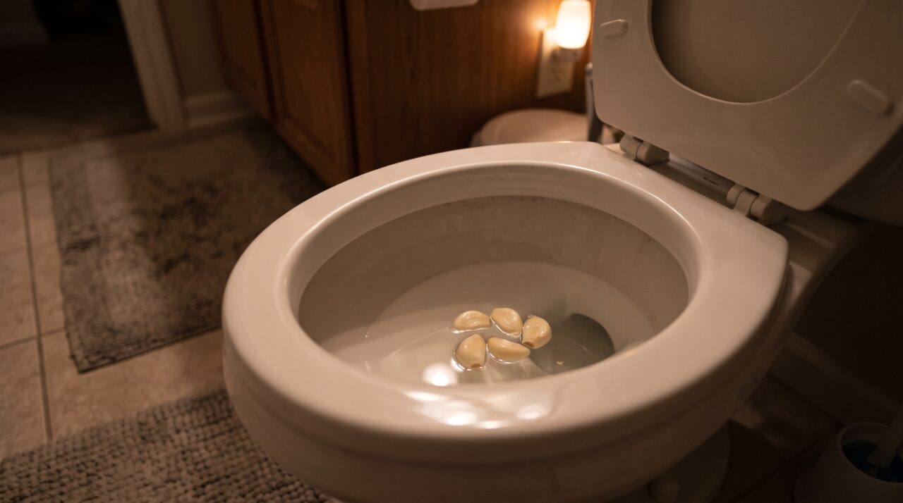 Benefícios do alho na limpeza e eliminação de bactérias do vaso sanitário.