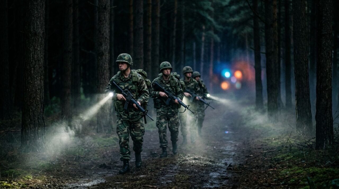Três marcas surgiram no chão depois que militares perseguiram luzes dentro de uma floresta inglesa
