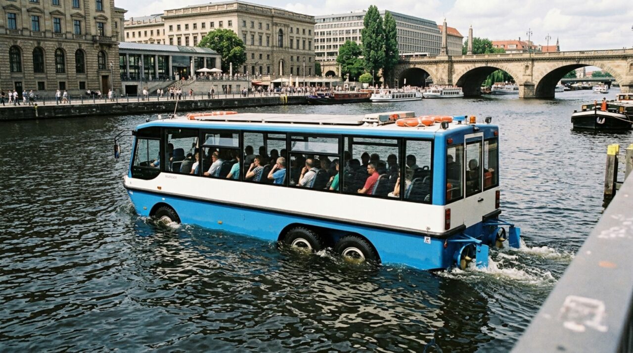 A engenharia que mantém um ônibus pesado sobre a água