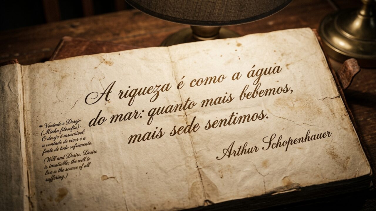 Pensador do pessimismo Arthur Schopenhauer: “A riqueza é como a água do mar: quanto mais bebemos, mais sede sentimos”