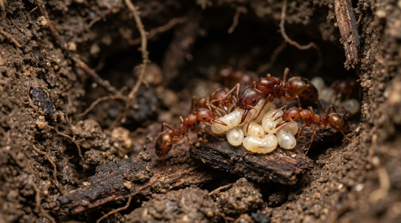 Larvas atuam como processadoras de alimento sólido para manter a nutrição da colônia
