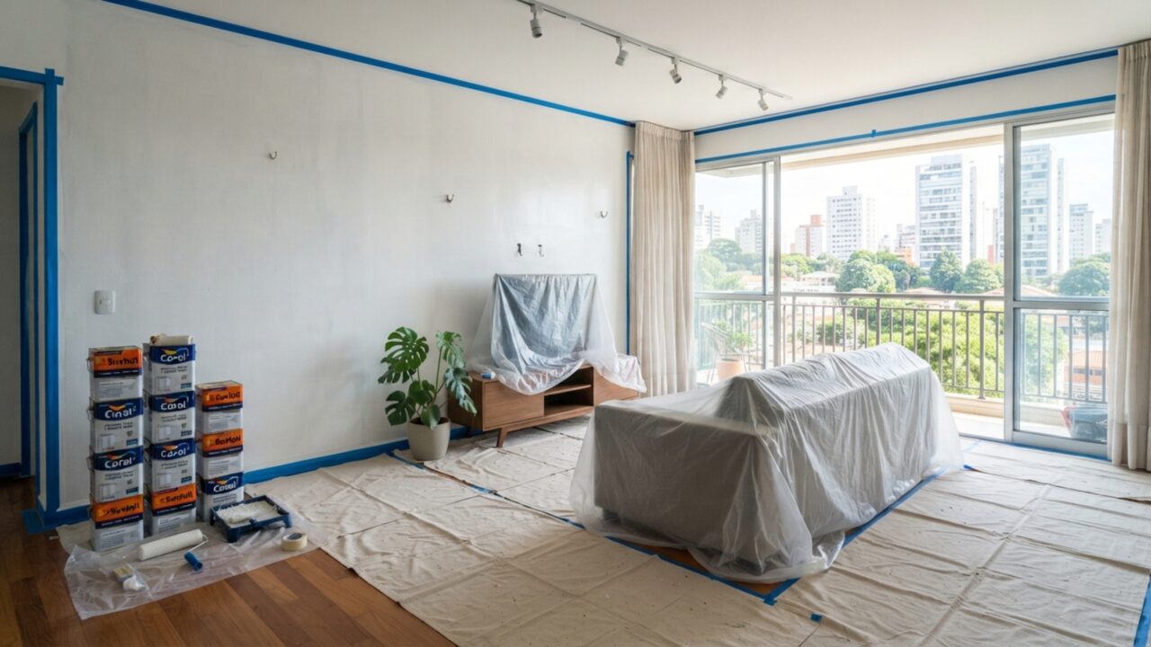 Quanto custa pintar um apartamento de 60 m²? Valores de material, preparação de parede e mão de obra