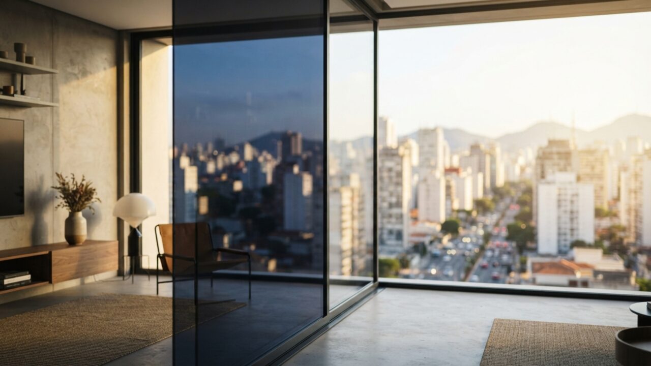 Janelas inteligentes que escurecem sozinhas com a luz do sol aposentam cortinas e persianas, reduzindo a conta de ar-condicionado em até 40%