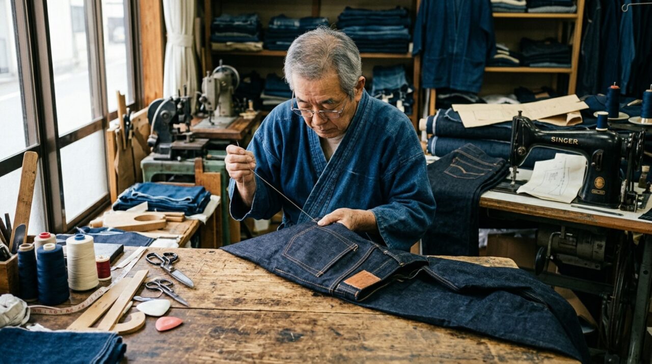 A pequena fabricante japonesa que criou uma fila de espera de 1 ano por uma única calça feita à mão
