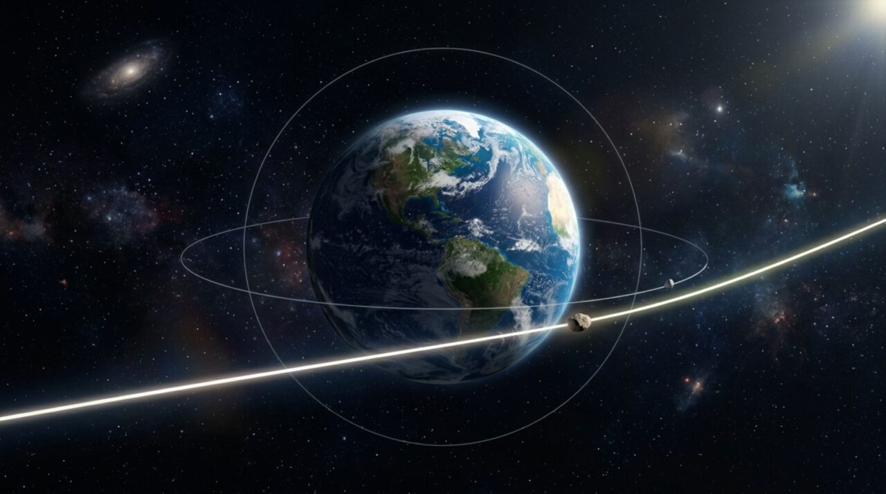 Cálculos precisos mostram a rocha passando abaixo da linha dos principais satélites artificiais