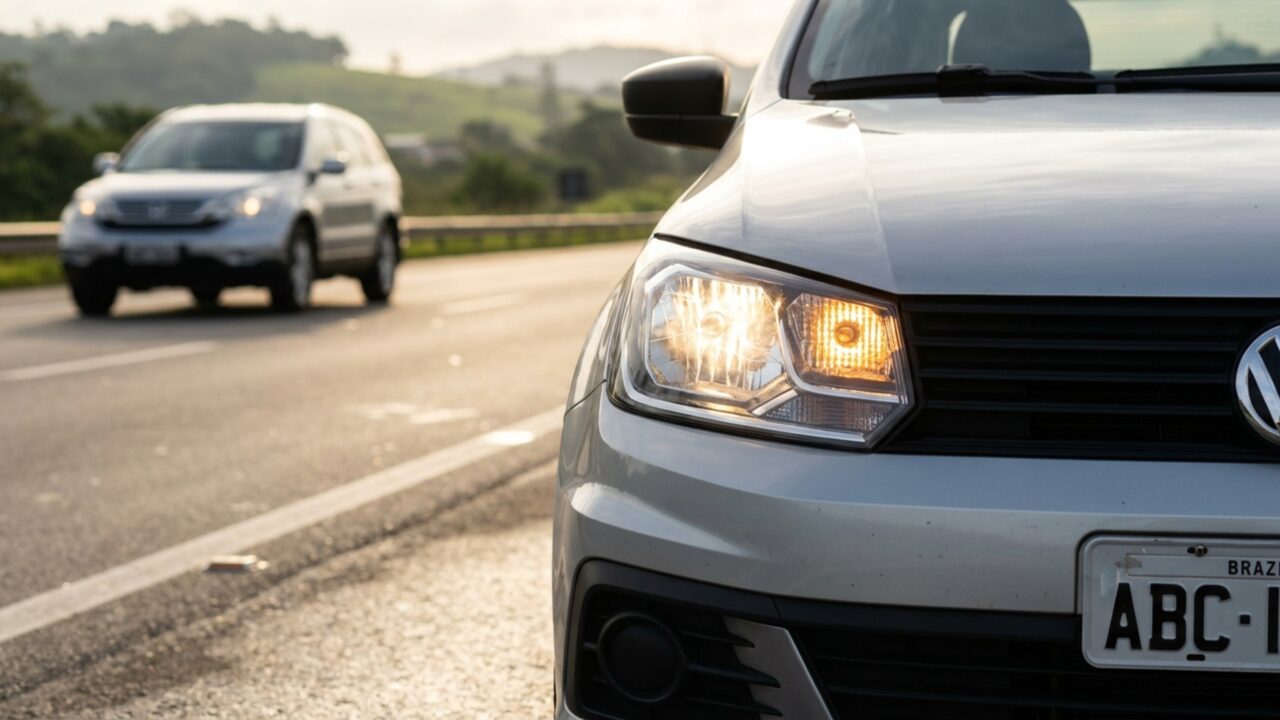 Motoristas que acham que piscar farol dá direito a pressionar o carro da frente precisam entender o limite da regra