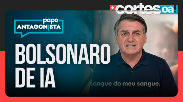 PL lança candidatura de Flávio Bolsonaro com Jair de IA e Michelle de papelão