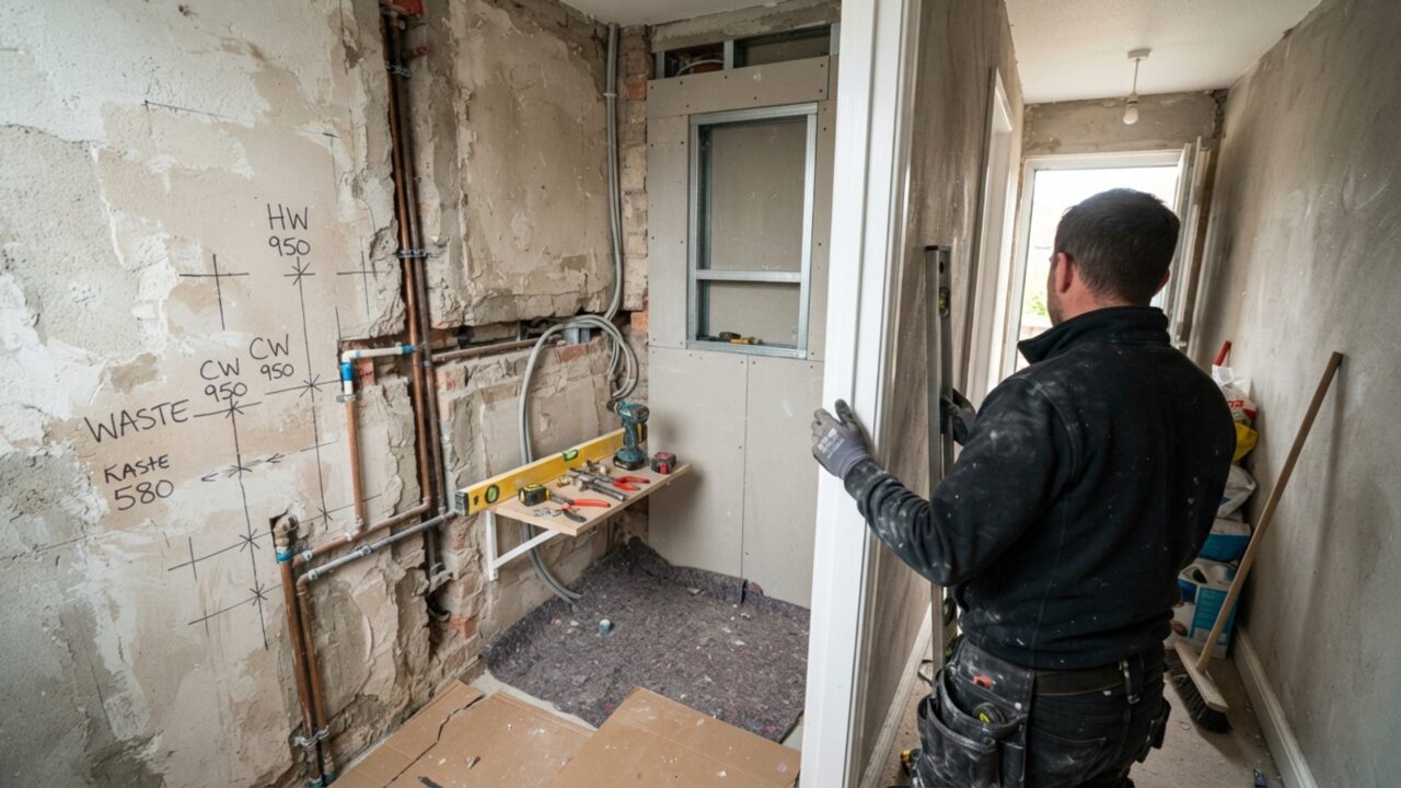 Quanto um pedreiro cobra para reformar um banheiro de 4 m² com troca de piso, revestimento e nicho embutido em 2026?