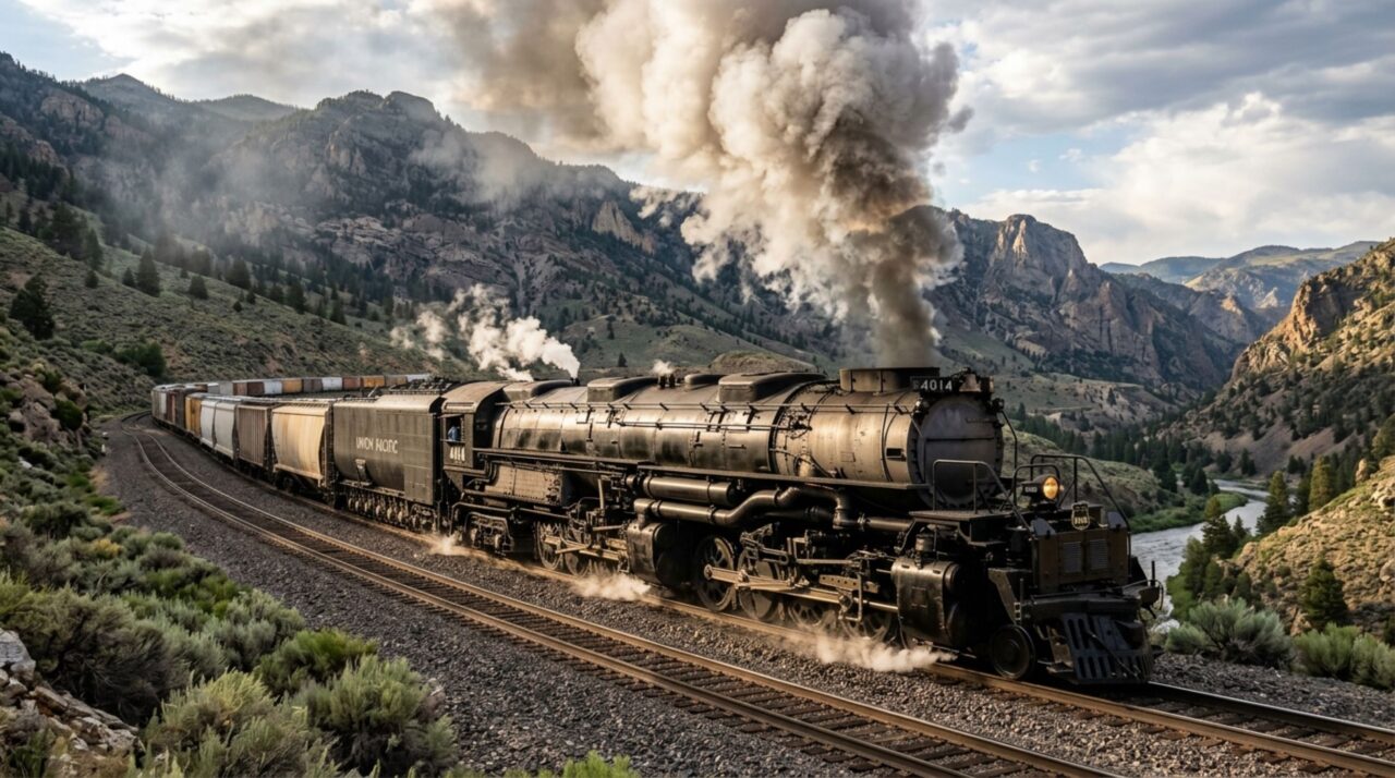 A locomotiva a vapor de 540 toneladas e 40 metros que voltou a rodar após décadas