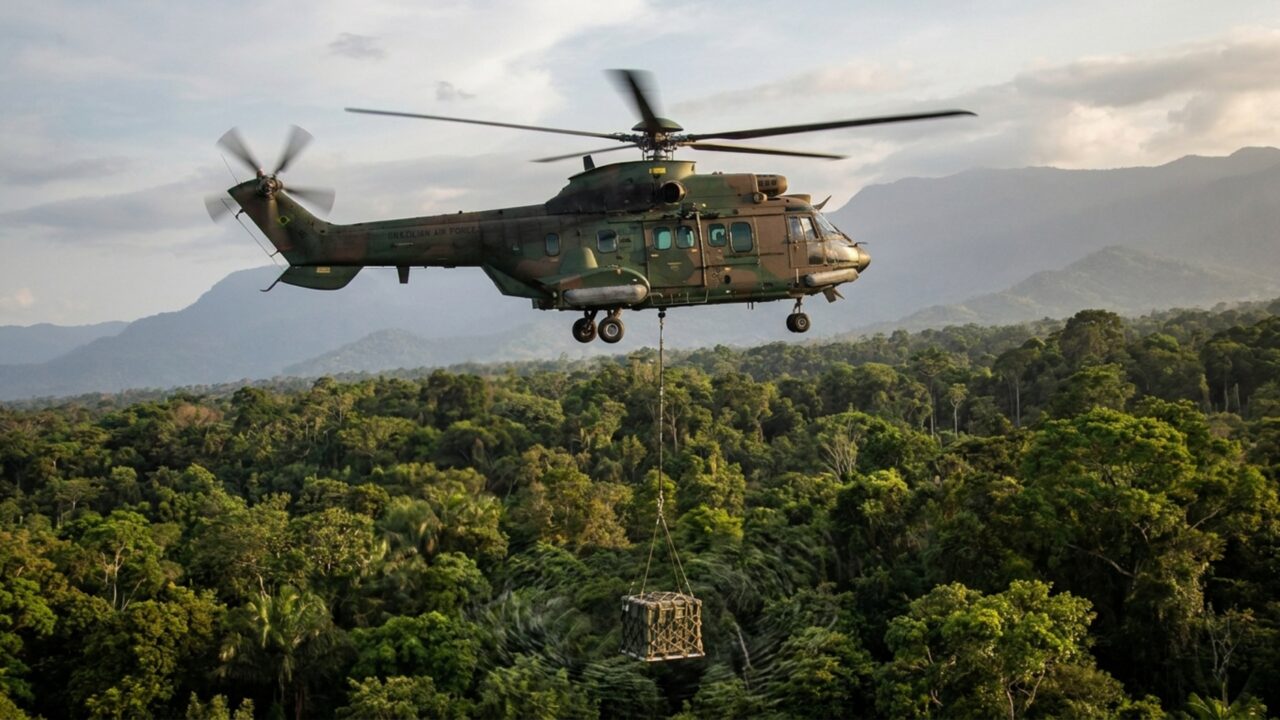 Helicóptero de 11 toneladas transporta 28 soldados, carrega 4.750 kg suspensos e percorre até 1.253 km quando recebe tanques auxiliares