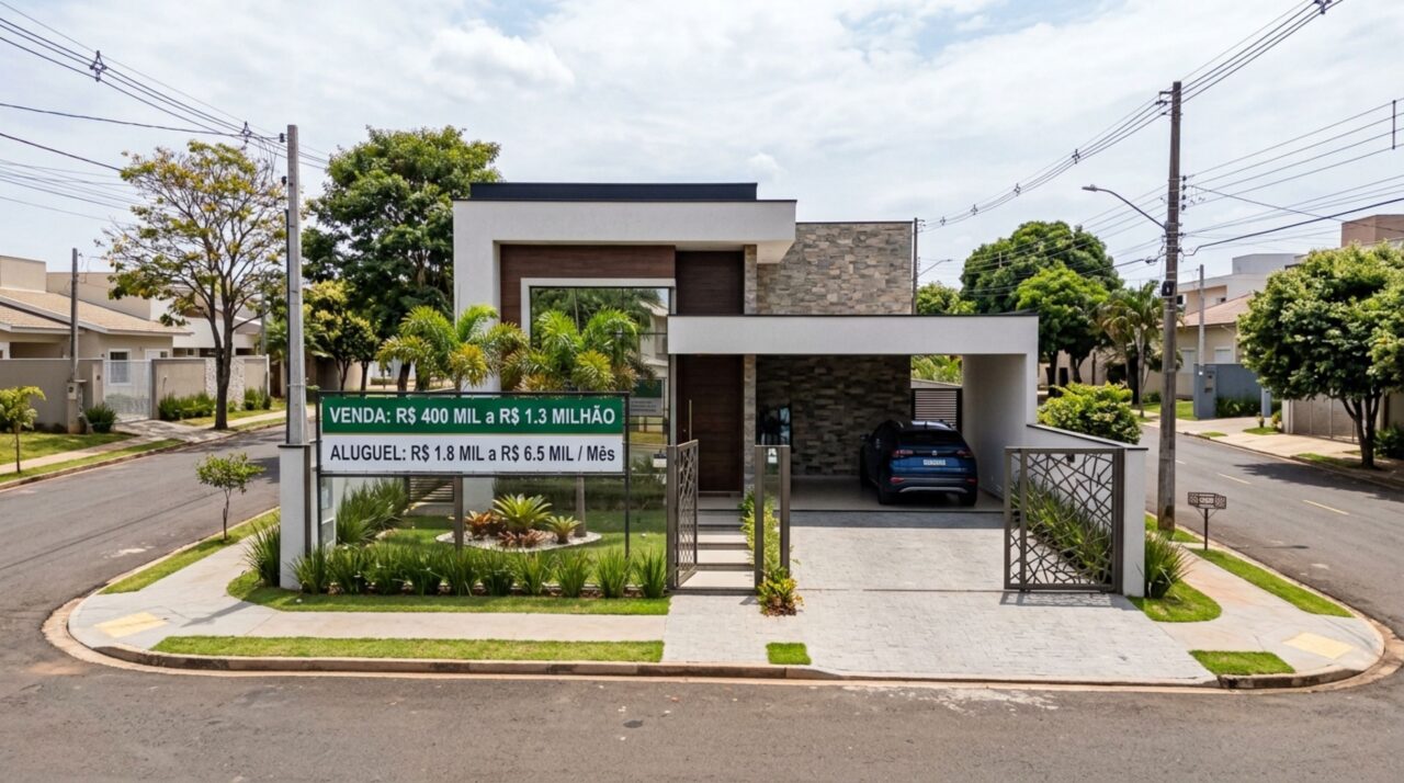 Quanto custa comprar ou alugar uma casa de três quartos no interior do Brasil?
