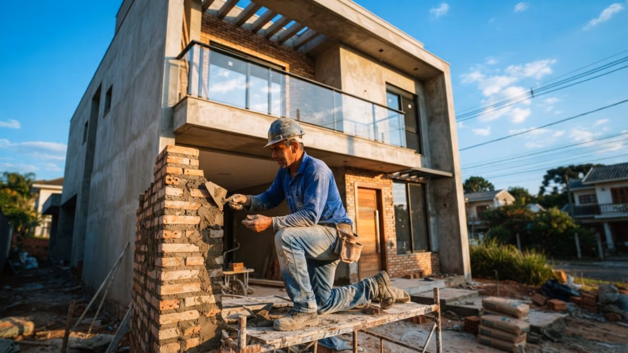 Quanto um pedreiro cobra para construir uma casa de 100 m² pronta para morar em julho de 2026?