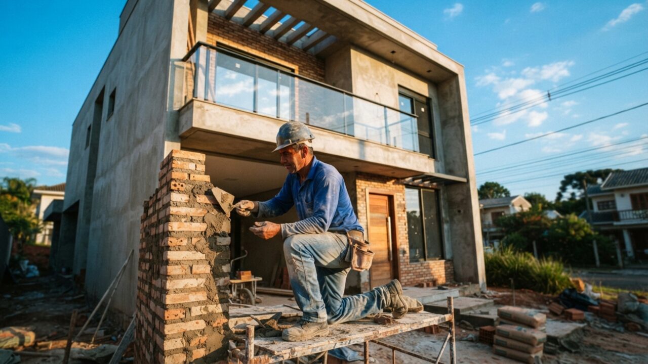 Quanto um pedreiro cobra para construir uma casa de 100 m² pronta para morar em julho de 2026?
