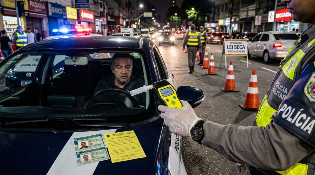Motorista é multado após recusar o bafômetro, alega que não havia bebido e denuncia policial