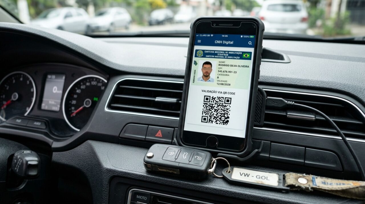 Motorista apresentou CNH digital na blitz e acabou precisando da física antes de ser liberado