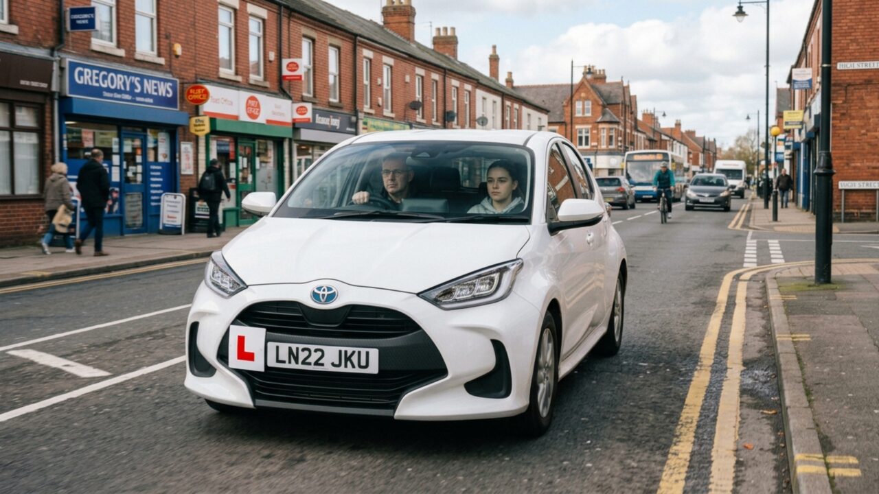 O que significa ver uma letra L vermelha presa na frente e atrás de um carro?
