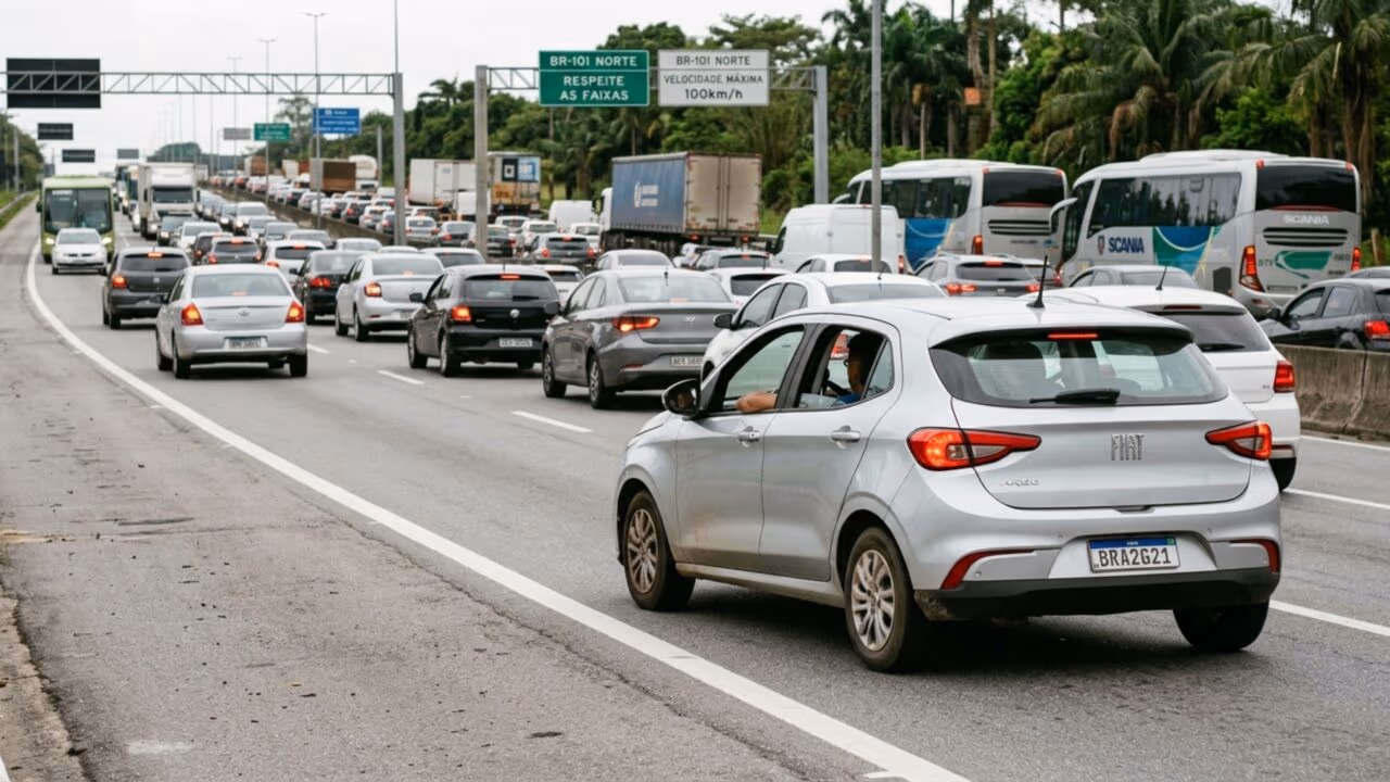 Motoristas que usam o acostamento para fugir de engarrafamento podem pagar multa de R$ 880,41