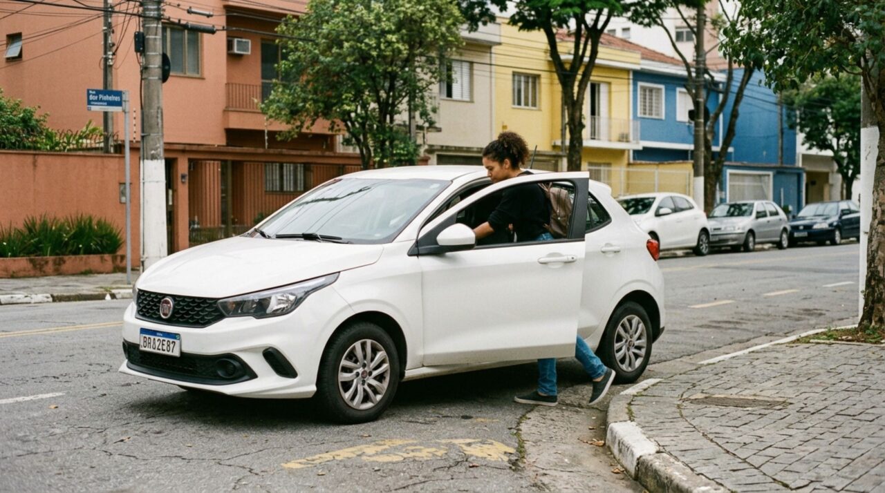 Condutor liga o pisca-alerta para esperar alguém em fila dupla, mas é autuado por policial e questiona o motivo