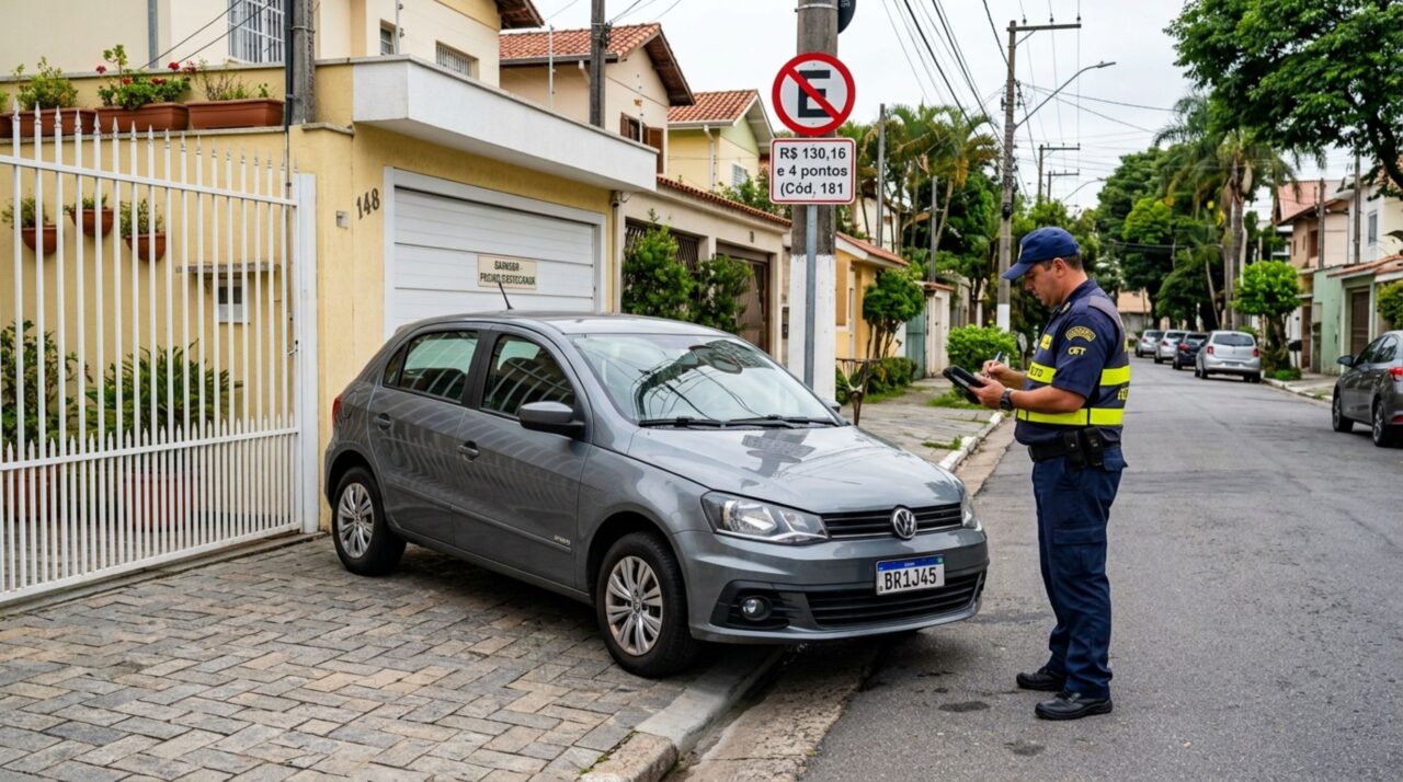 Sua garagem não cria uma vaga exclusiva: estacionar na guia rebaixada pode render multa e remoção